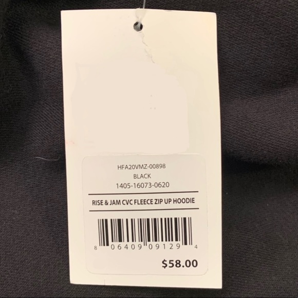 Hurley Logo Fleece Full Zip Drawstring Hoodie with Kangaroo Pouch - Picture 16 of 16